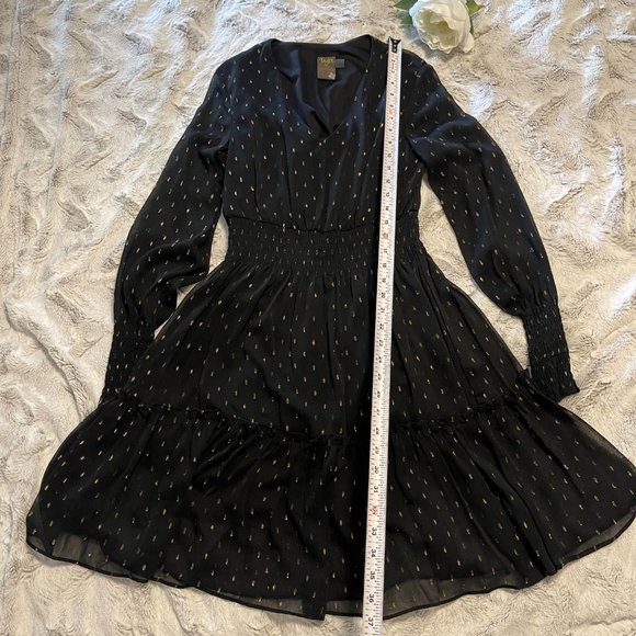 Taylor Womens Chiffon Metallic Fit & Flare Dress - Picture 10 of 12